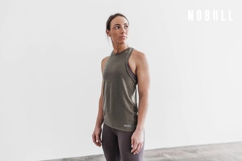 NOBULL Classic High-neck Womens Tank Dark Green UK-XYE06
